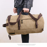 2019 New Men Vintage Canvas Large Capacity Travel Totes Bags Solid Color Zipper Hiking Clotches Storage Bags Organizer