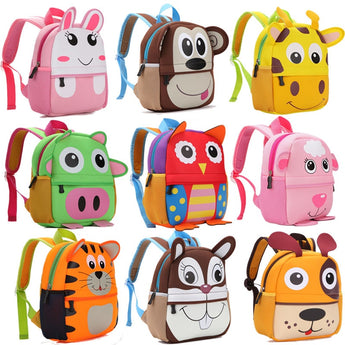 2019 New 3D Animal Children Backpacks Brand Design Girl Boys Backpack Toddler Kids Neoprene School Bags Kindergarten Cartoon Bag